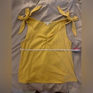Yellow Ribbed Tank Top